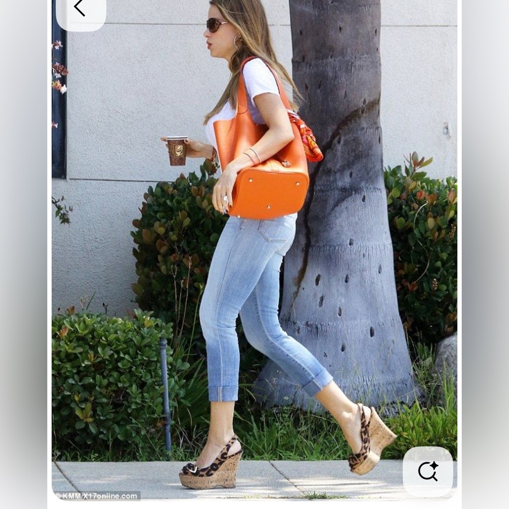 Sogia Vergara !! Auth Louis Vuitton Leopard Cork Wedges. - Picture 5 of 5